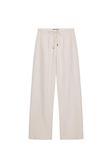 ELASTIC WAIST TROUSERS - Ecru by Zara