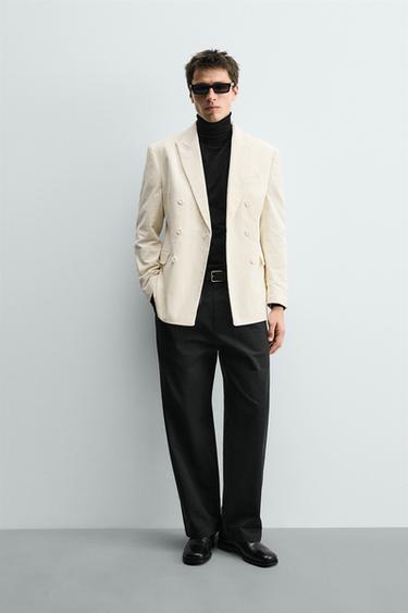 PANTALÓN PLIEGUES ALGODÓN - LYOCELL - Carbón de Zara - Imagen 0