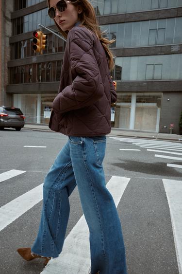 QUILTED JACKET WITH PATCH POCKETS - Burgundy by Zara - Image 1
