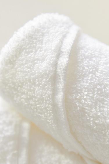 Zara PACK OF COTTON HAND TOWELS (PACK OF 3) - White