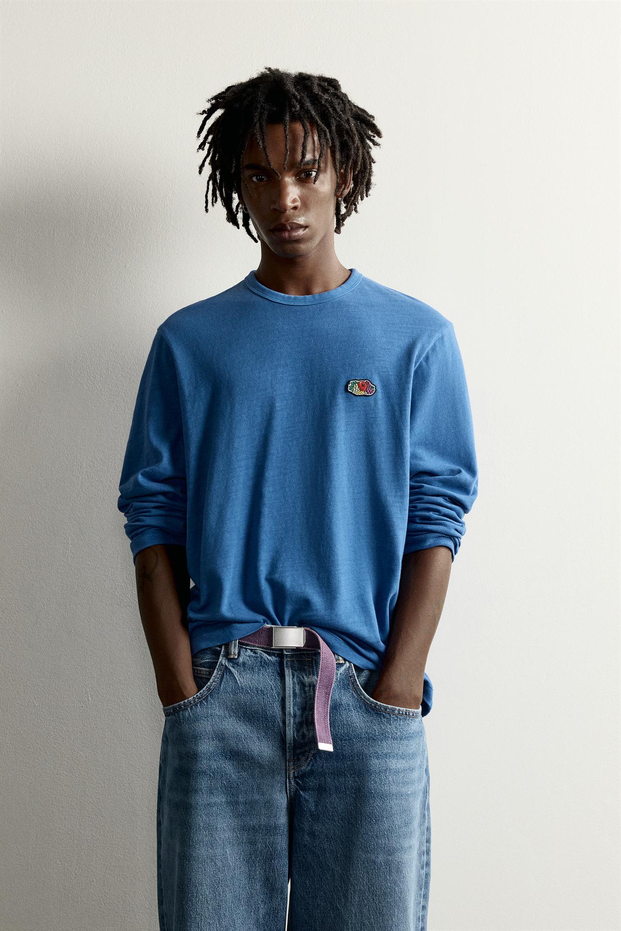 FRUIT OF THE LOOM™ BASIC LONG SLEEVE T-SHIRT — Blue