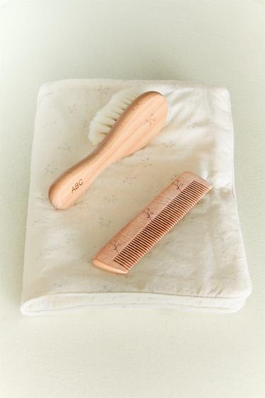 SET BÜRSTE KAMM BLUME - Braun von Zara