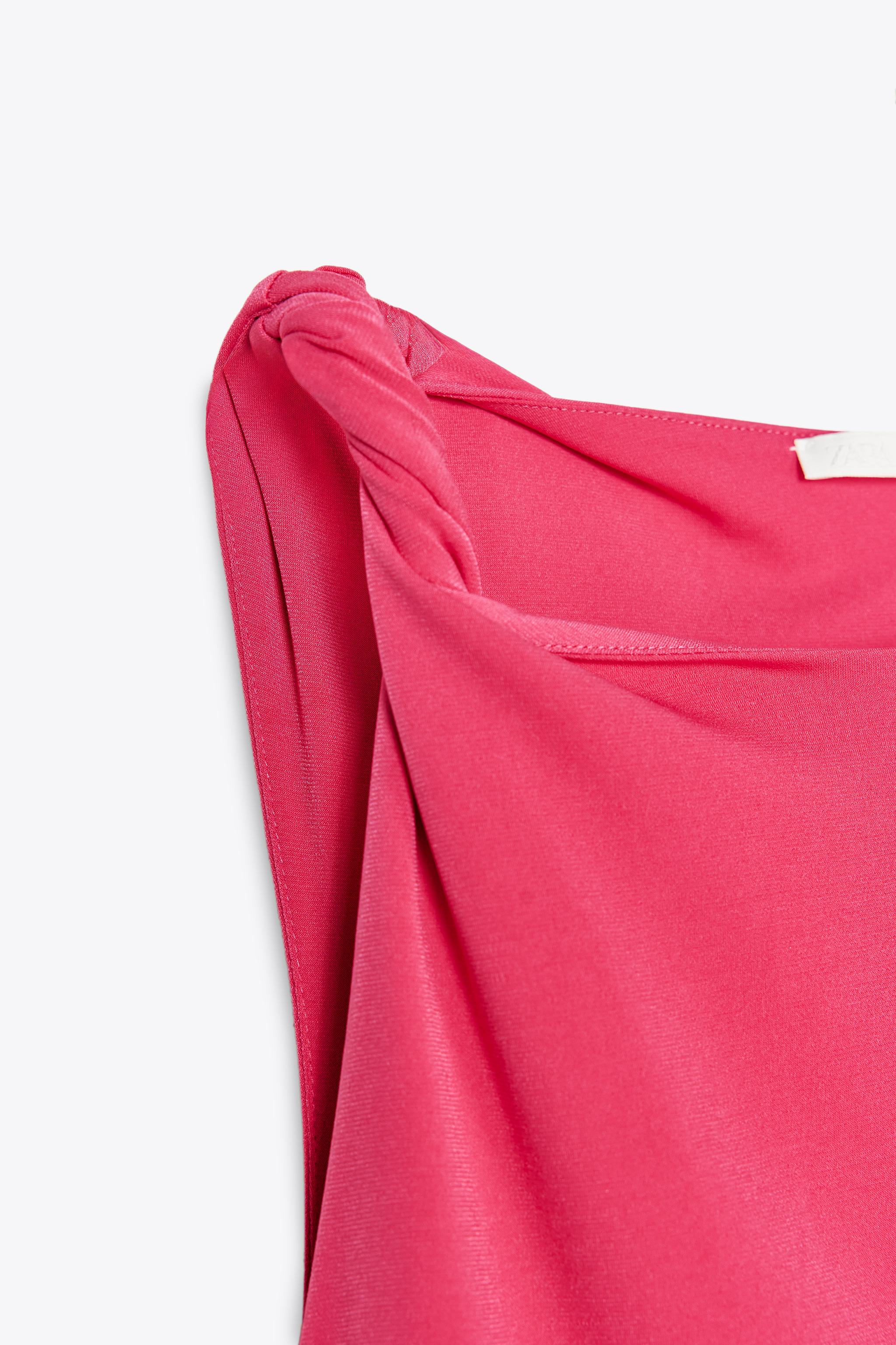 DRESS WITH RUCHING - Raspberry | ZARA United States