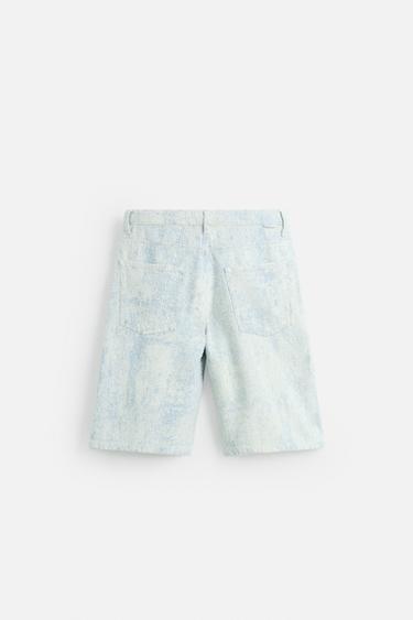 DISTRESSED BAGGY FIT BERMUDA SHORTS - Light blue by Zara - Image 7