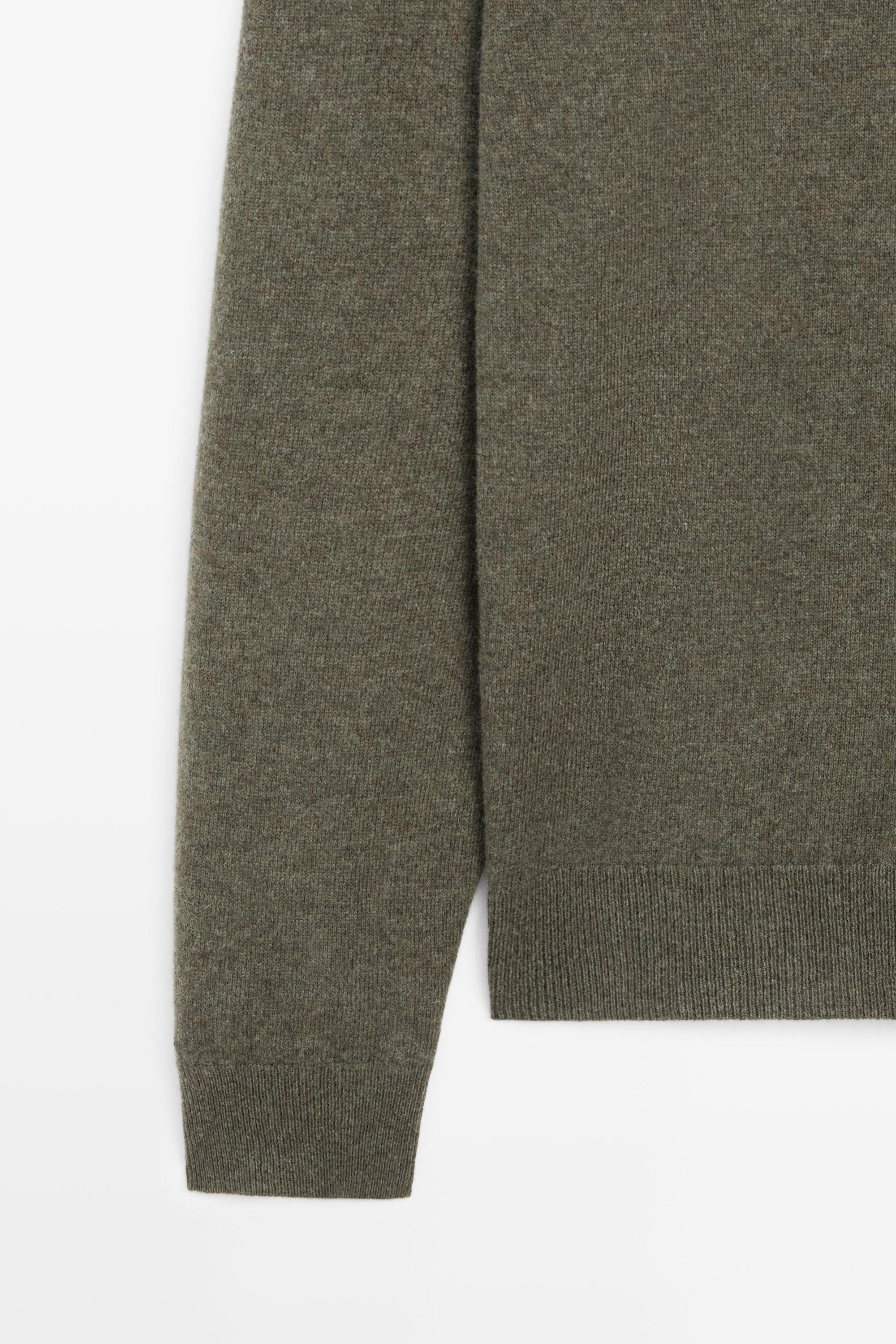 Wool blend mock neck knit sweater