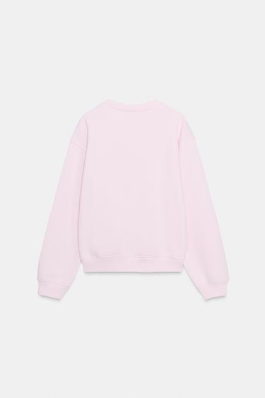 CONTRAST FLOWER SWEATSHIRT - Pink by Zara - Image 1