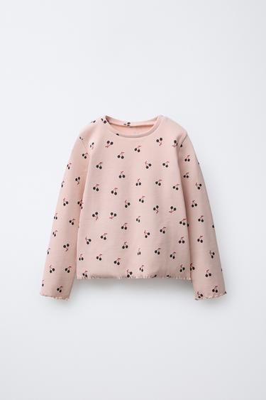 PRINTED RIBBED T-SHIRT - Pink by Zara