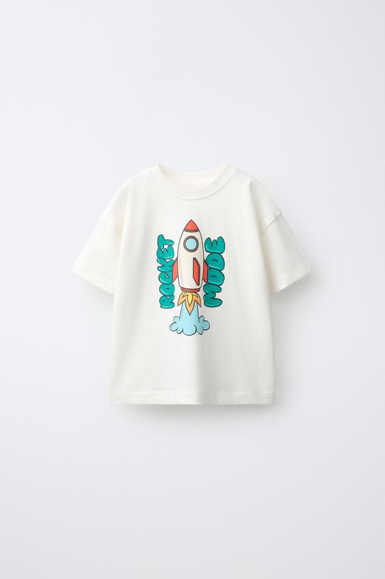 CAMISETA ESTAMPADO VEHÍCULOS - Blanco roto de Zara - Imagen 0