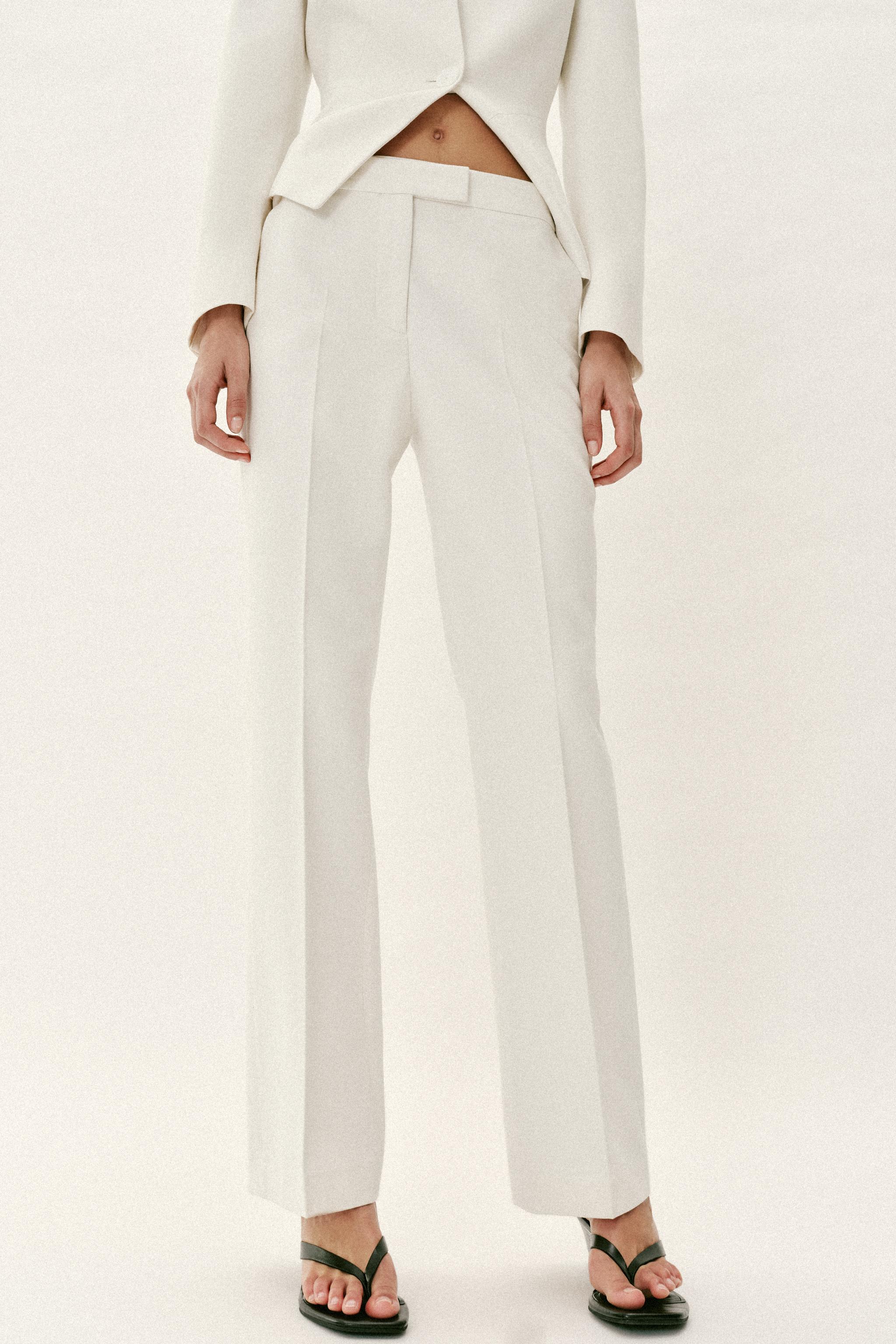 DÜZ KESİM DÜŞÜK BEL PANTOLON - Görsel 2