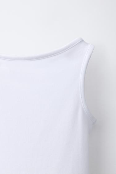 TOP UNI AVEC MODAL - Blanc de Zara - Image 3