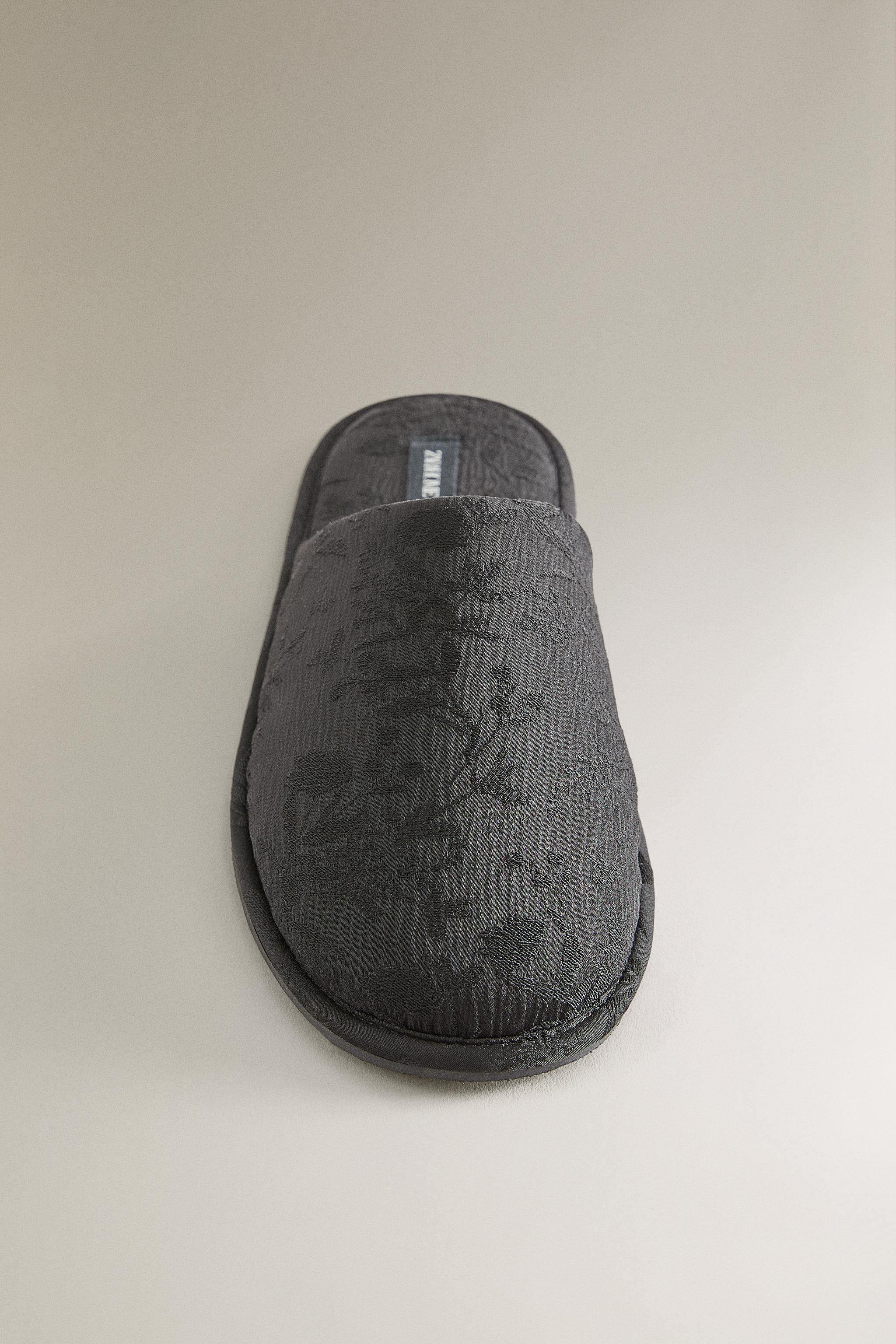 JACQUARD MULE SLIPPERS