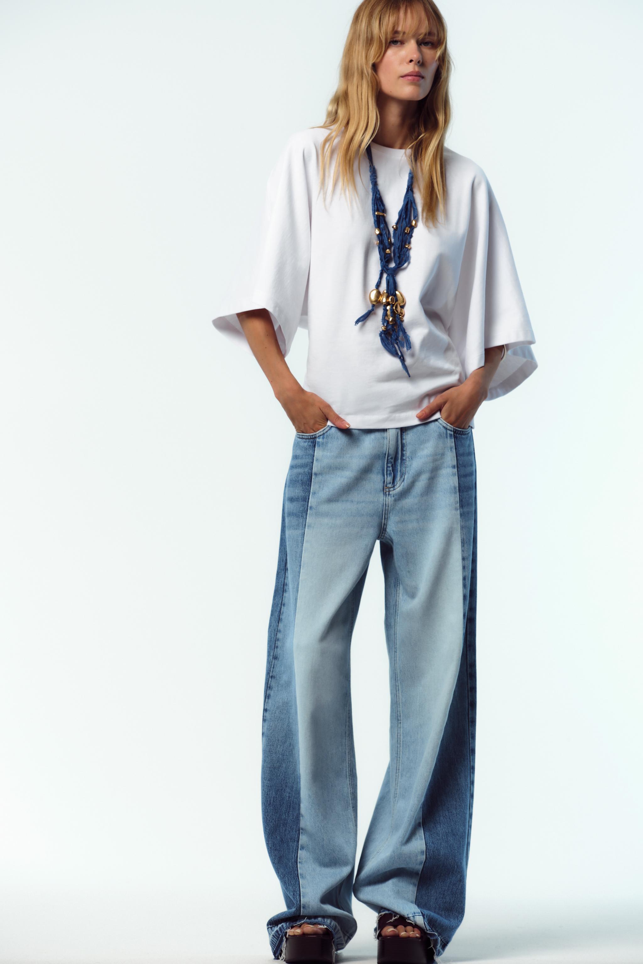 【ZARA】ウォッシュドケープスリーブTシャツ 4424/154/819 ウォッシュドケープスリーブTシャツ - ホワイト | ZARA Japan / 日本