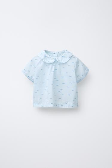 CAMISA ESTAMPADA PECES - Azul claro de Zara