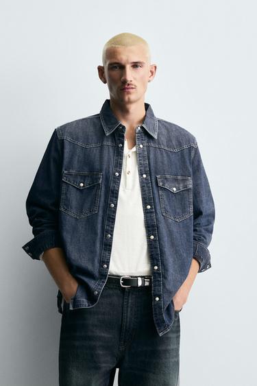 WESTERN DENIM SHIRT - Blue by Zara - Image 1