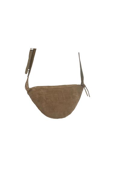 MOCK CROCK SUEDE CROSSBODY BAG