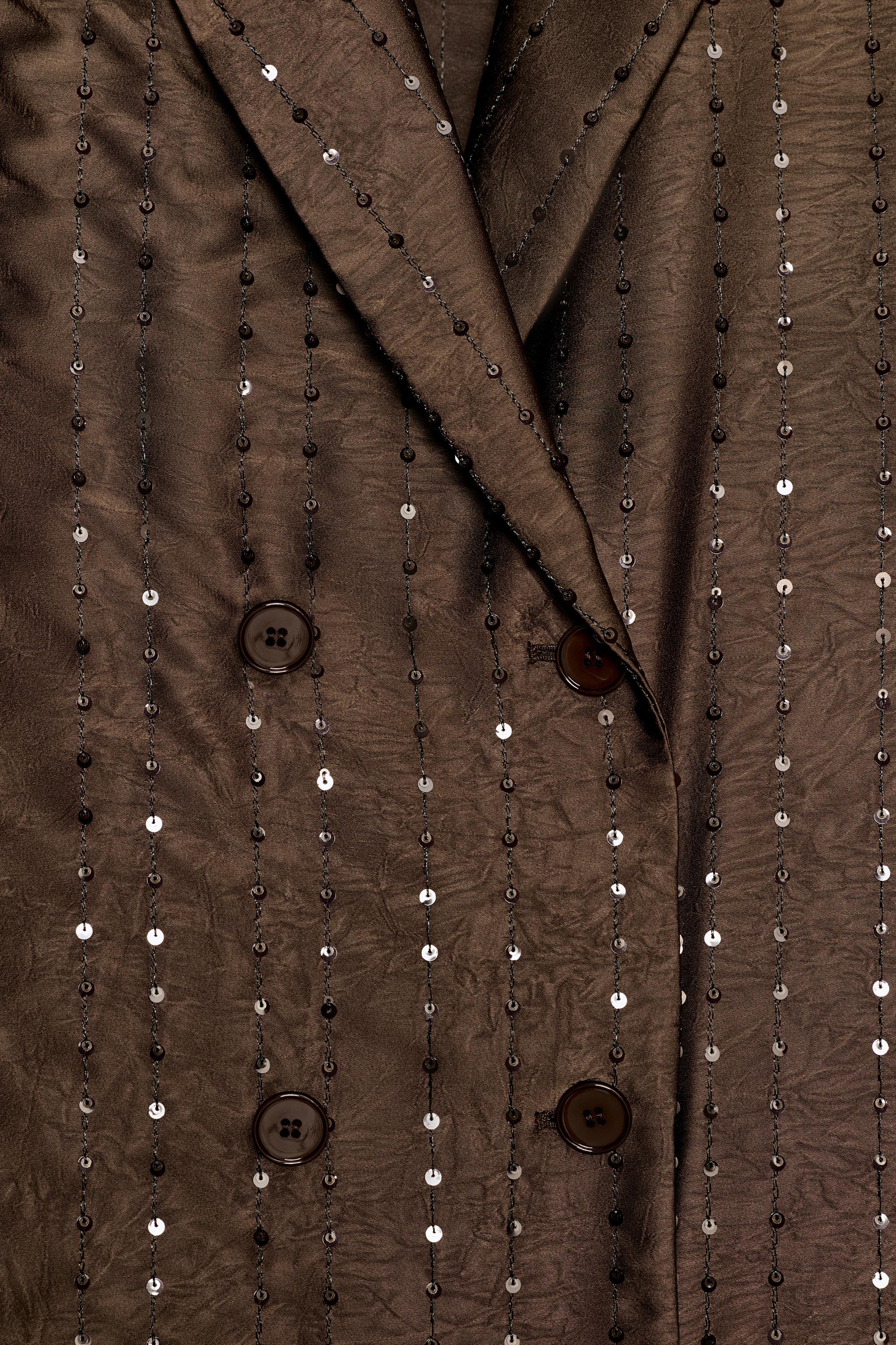 VESTE À PAILLETTES ET BOUTONNAGE CROISÉ