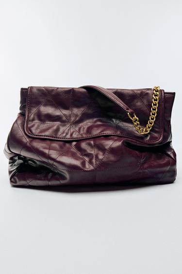 BOLSO SHOPPER DE HOMBRO SOLAPA - Rojo Burdeos de Zara