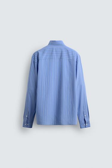 CHEMISE À RAYURES ET POCHE - 981 de Zara - Image 7