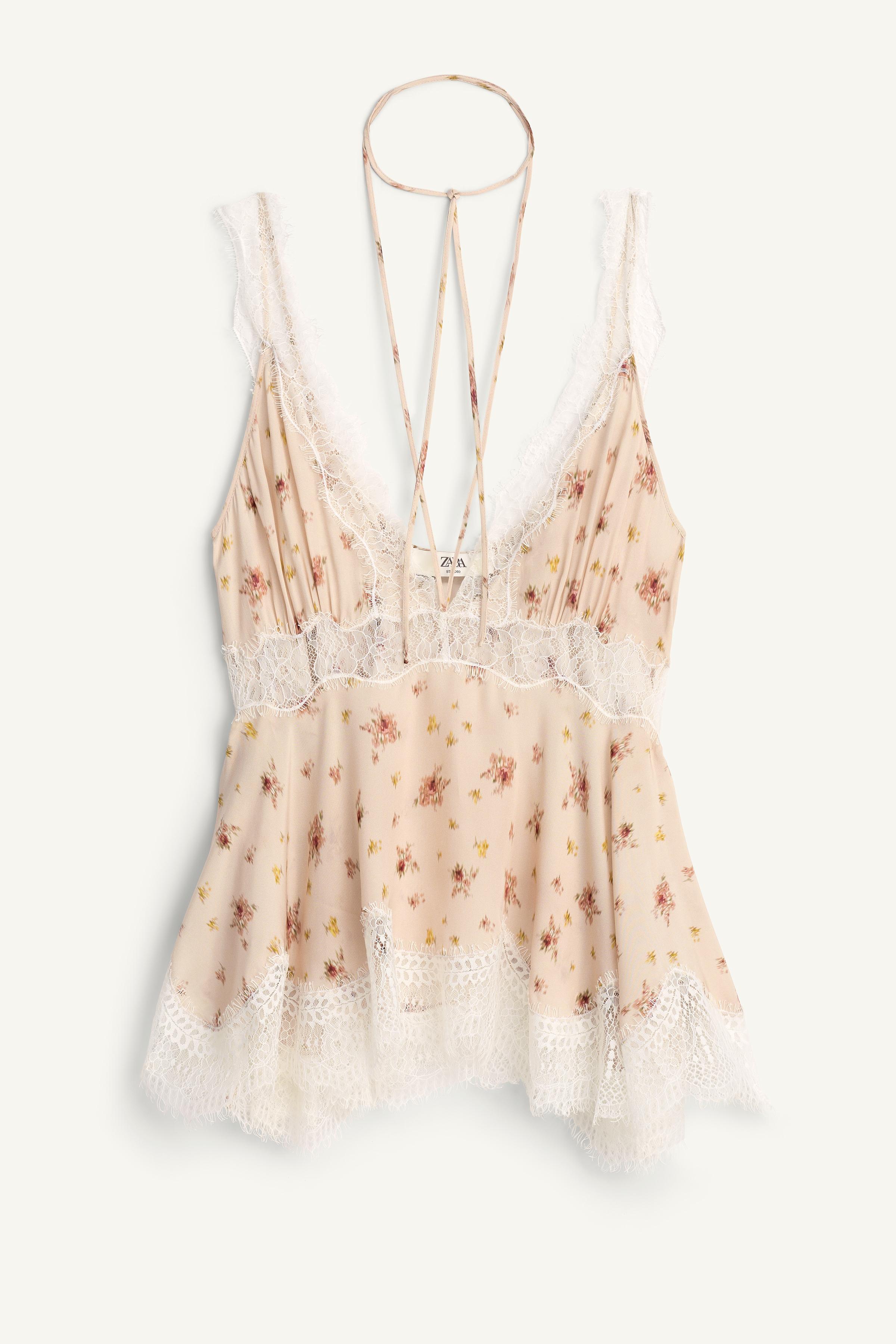 トップス Rare 00s Archive DestroyLayer ViscoseTop LIMITED EDITION PRINTED LACE TOP - Printed | ZARA United Kingdom