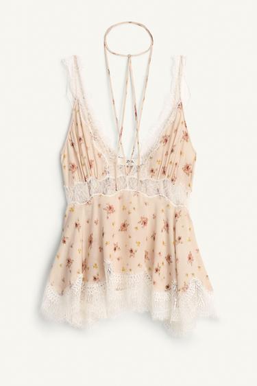LIMITED EDITION PRINTED LACE TOP - Printed by Zara
