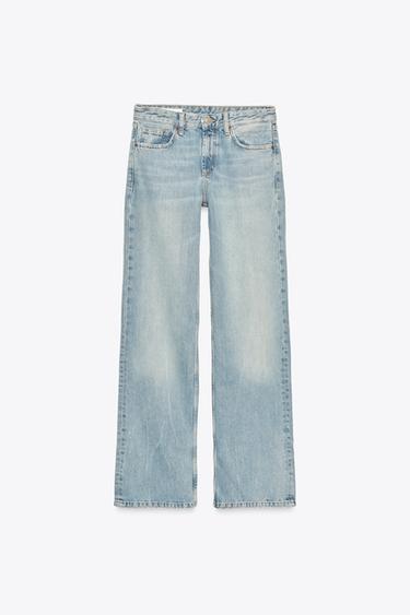 JEAN TRF WIDE LEG TAILLE MI-HAUTE - Bleu délavé de Zara - Image 7