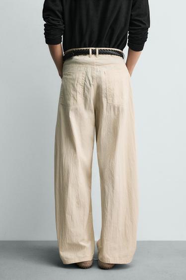 PANTALON COUPE BALLON - Écru de Zara - Image 2