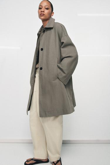 TRENCH OVERSIZE ZW COLLECTION - Gris grenat de Zara - Image 7