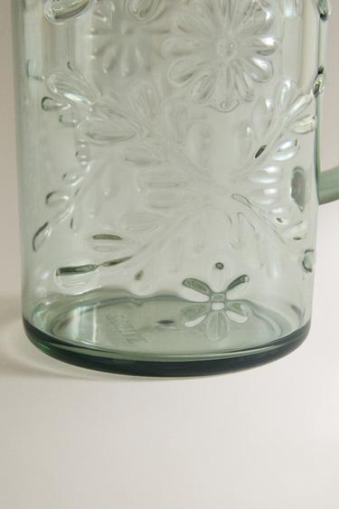 FLORAL ACRYLIC JUG - Green / Blue by Zara - Image 3