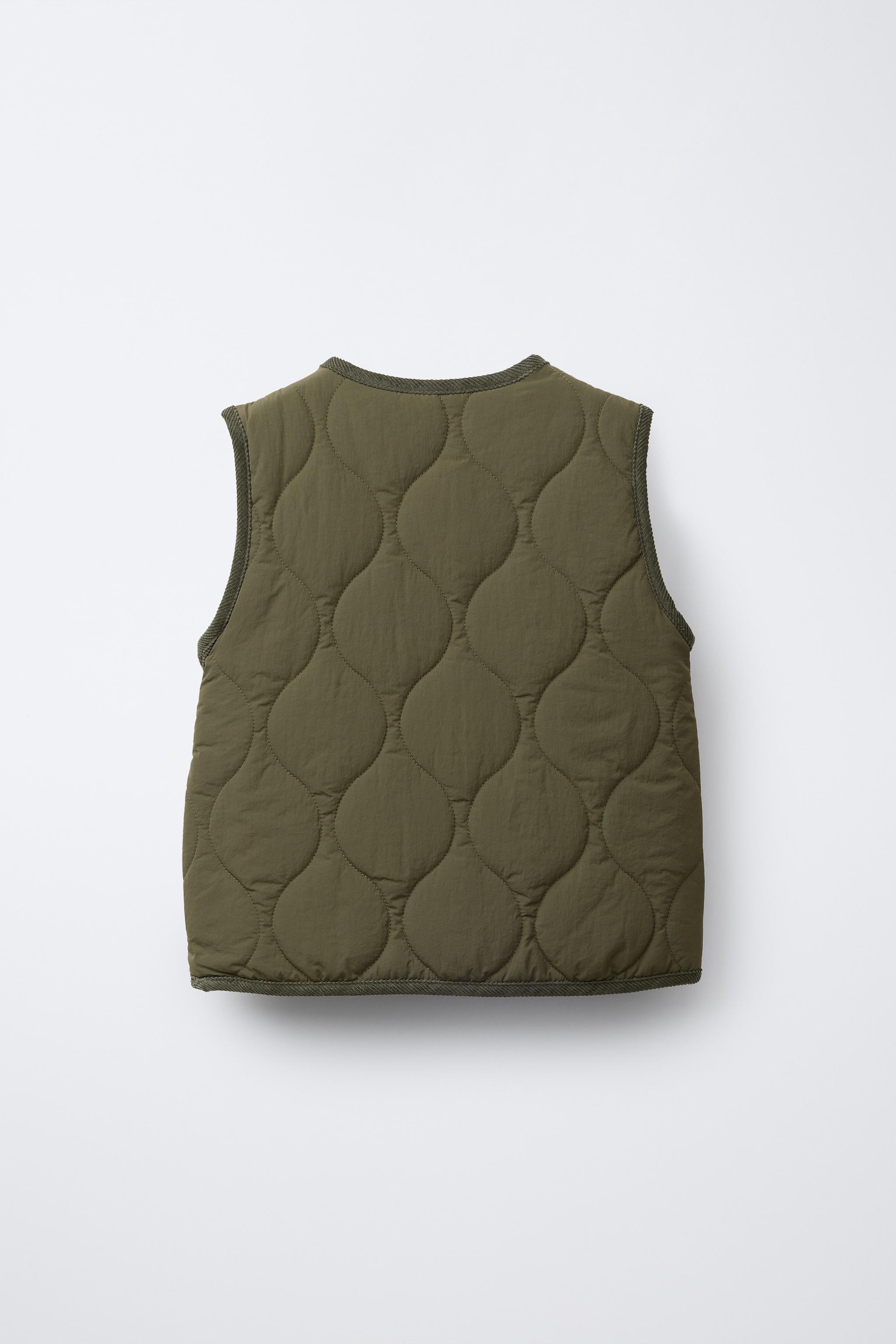 COMBINATION NYLON AND CORDUROY VEST