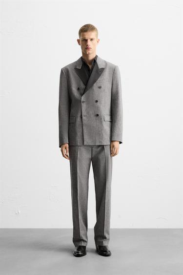 Zara LIMITED EDITION TEXTURED WEAVE SUIT - Red