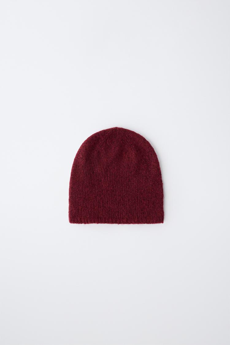 FINE-KNIT BEANIE — Burgundy