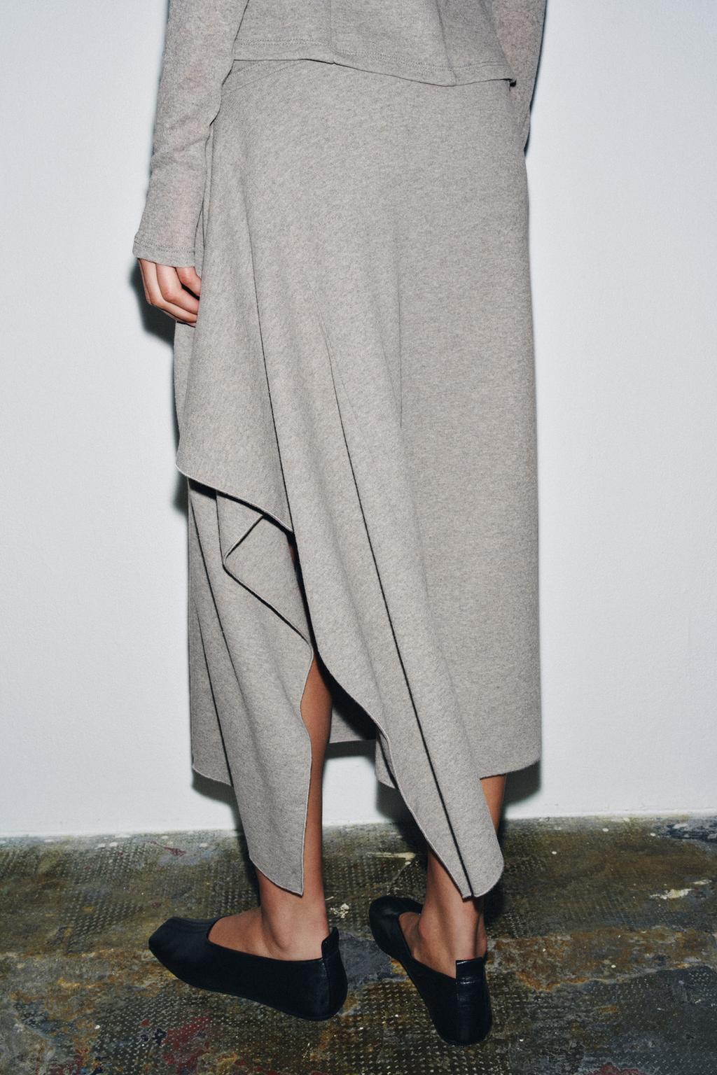 ASYMMETRIC MIDI SKIRT