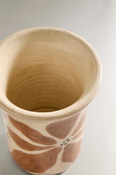 VASE FLEURS PEINTES - Kaki de Zara - Image 2