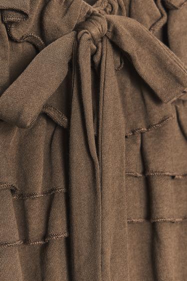 RUFFLED TOP WITH BOW - Brown by Zara - Image 6