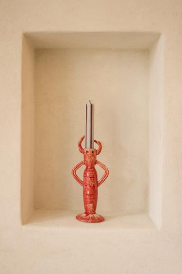 CERAMIC LOBSTER CANDLESTICK - Pink by Zara
