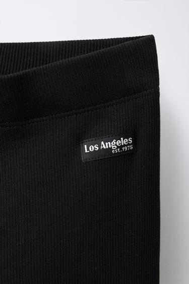 LEGGING CÔTELÉ ÉTIQUETTE - Noir de Zara - Image 2