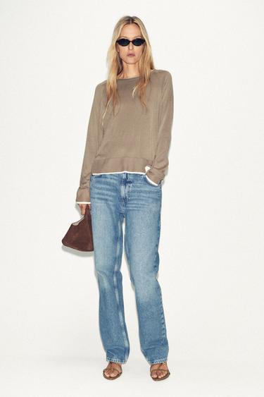DOUBLE KNIT SWEATER - Mink by Zara