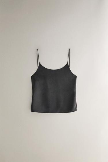 SILK T-SHIRT - Dark grey by Zara - Image 0