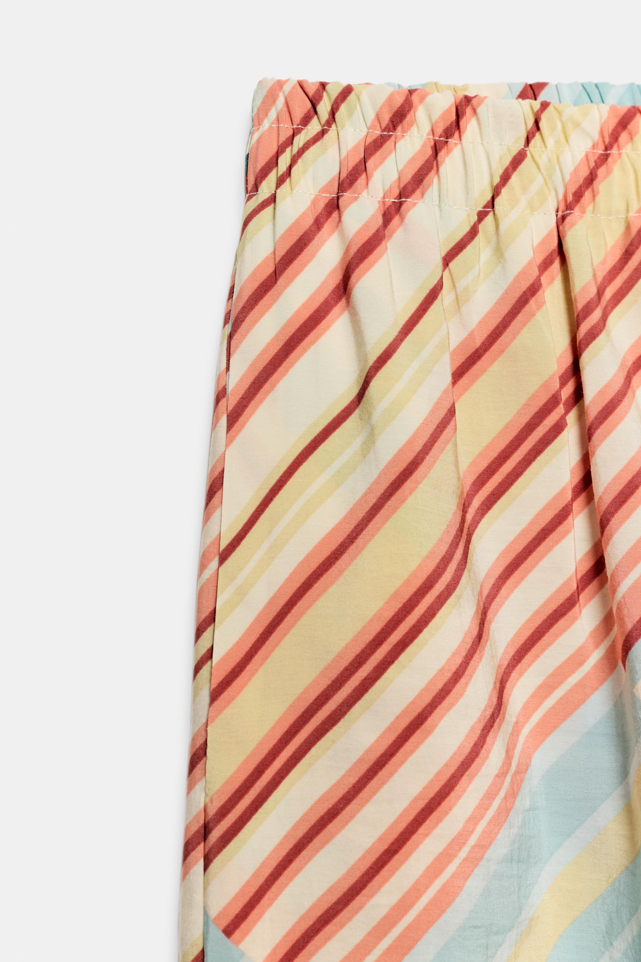STRIPED WIDE LEG PANTS