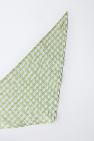 GINGHAM CHECK BANDANA - Lime by Zara - Image 1
