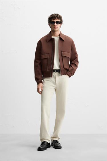 COTTON JACKET WITH POCKETS - MARSALA by Zara - Image 0