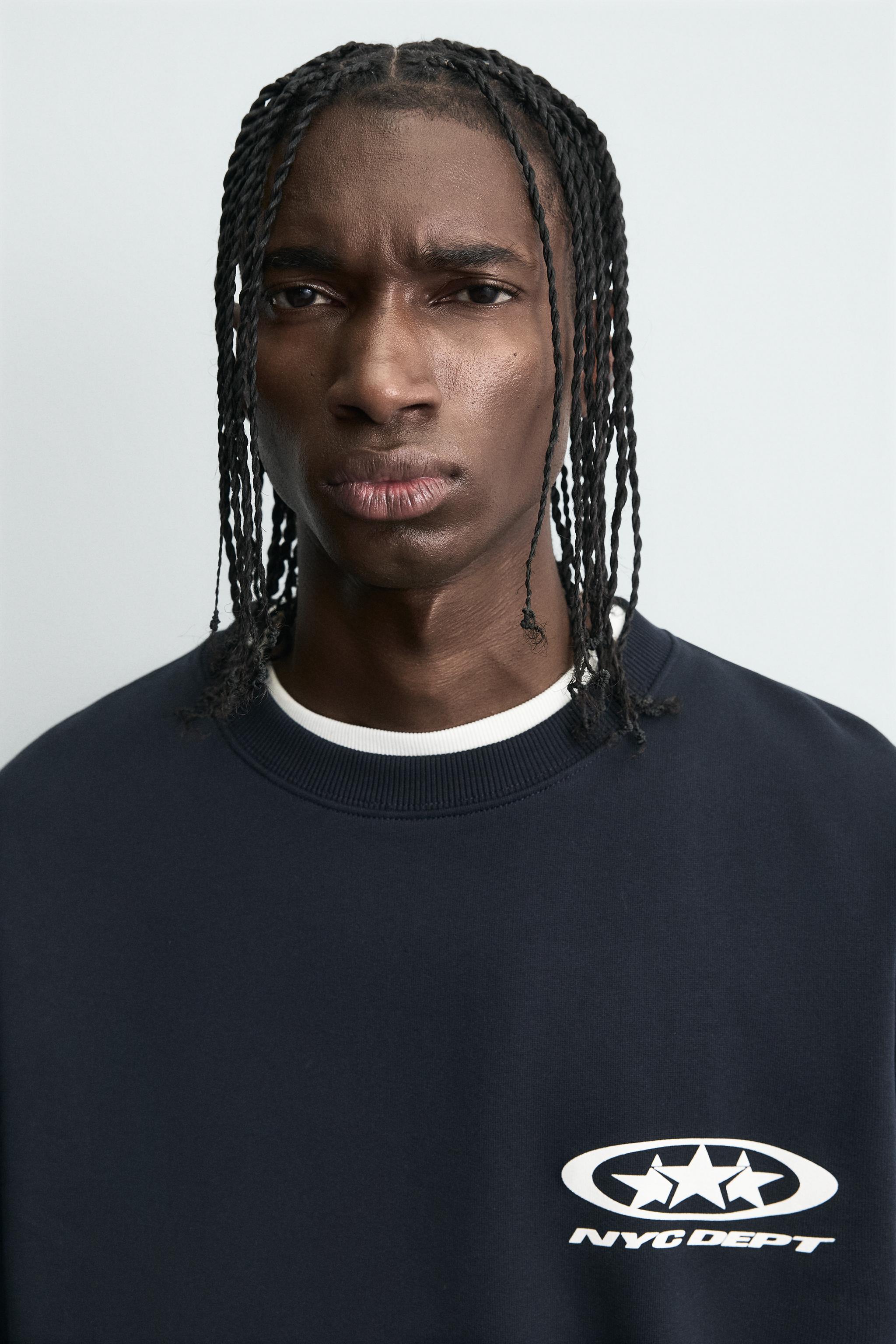 コンビプリントスウェットシャツ - ブルー | ZARA Japan / 日本