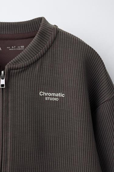RIBBED BOMBER JACKET WITH MODAL - Chocolate by Zara - Image 2
