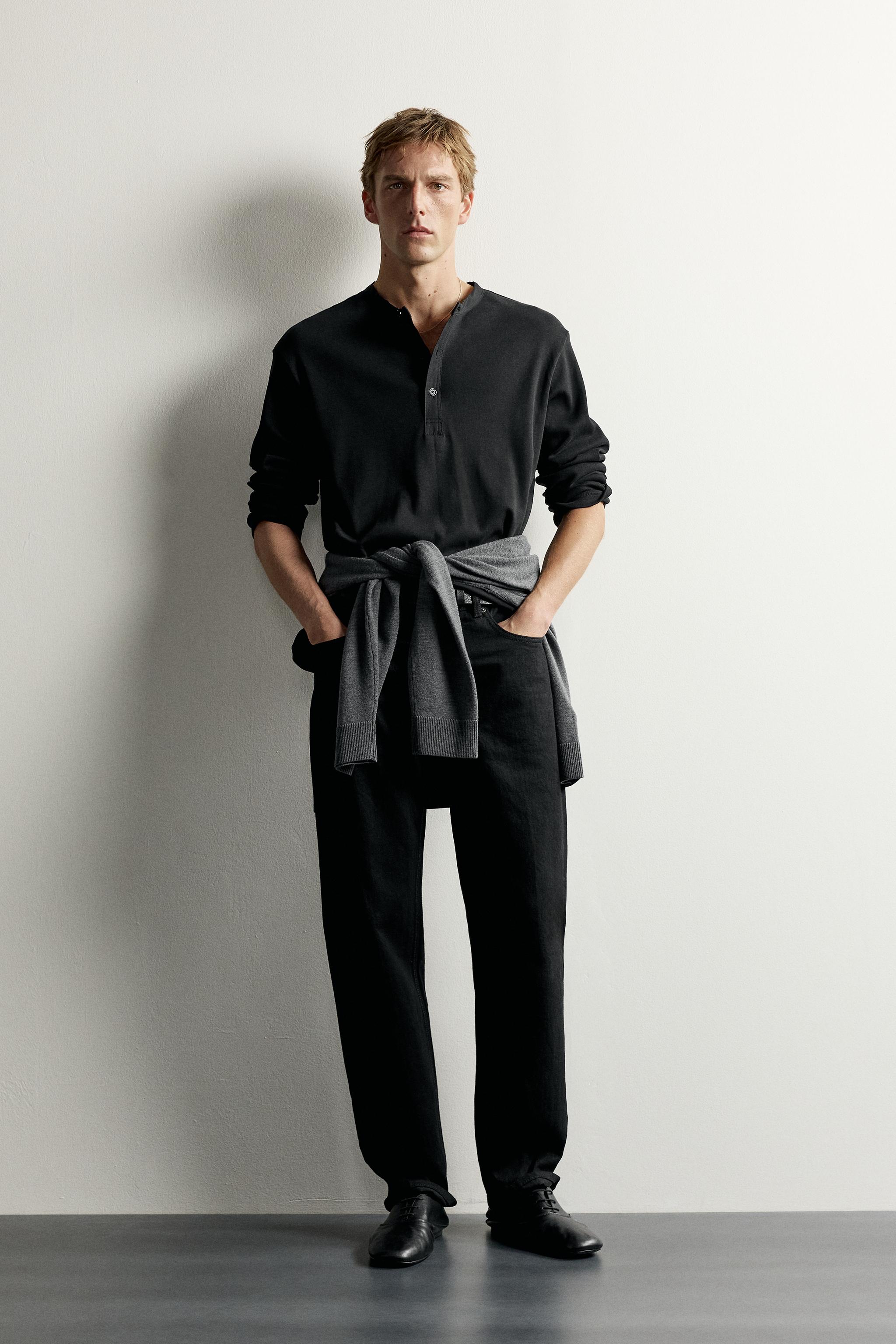 Zara RELAXED FIT DÜĞMELİ YAKA T-SHIRT
