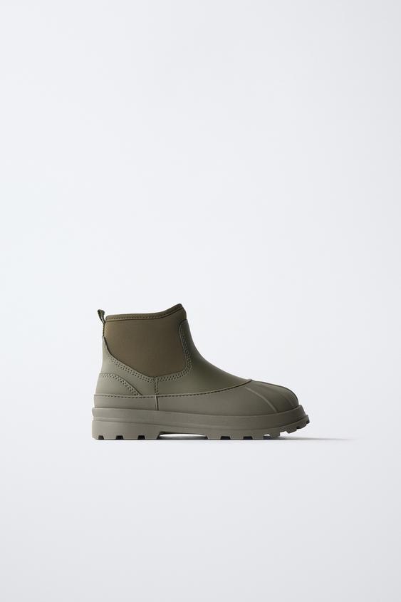 RUBBERISED CHELSEA BOOTS - Khaki Green by Zara - Image 0