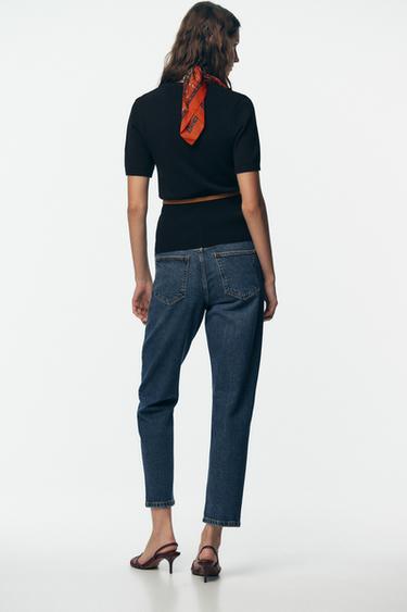 SHORT SLEEVE BELTED CARDIGAN - Navy blue by Zara - Image 4