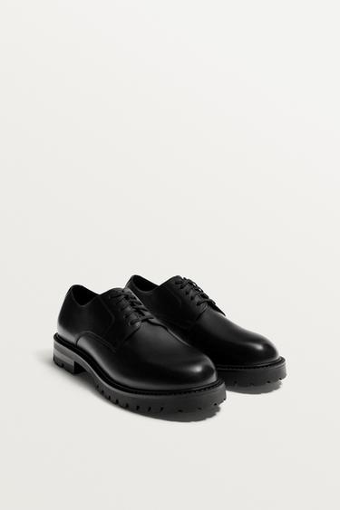 Zara LEATHER DRESS SHOES - Black