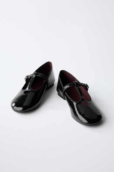 T-BAR BALLERINAS WITH HEART DETAIL - Black by Zara - Image 2