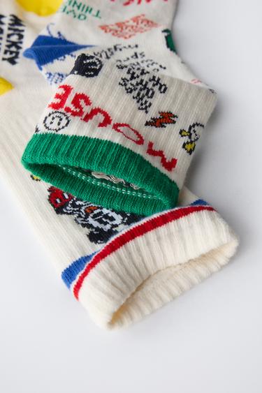 LOT DE DEUX PAIRES DE CHAUSSETTES MONTANTES MICKEY MOUSE © DISNEY - Sable de Zara - Image 2
