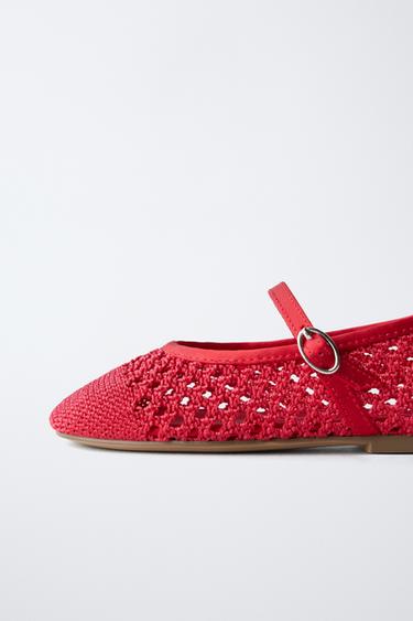 CUT-OUT BALLET FLATS - Red by Zara - Image 5